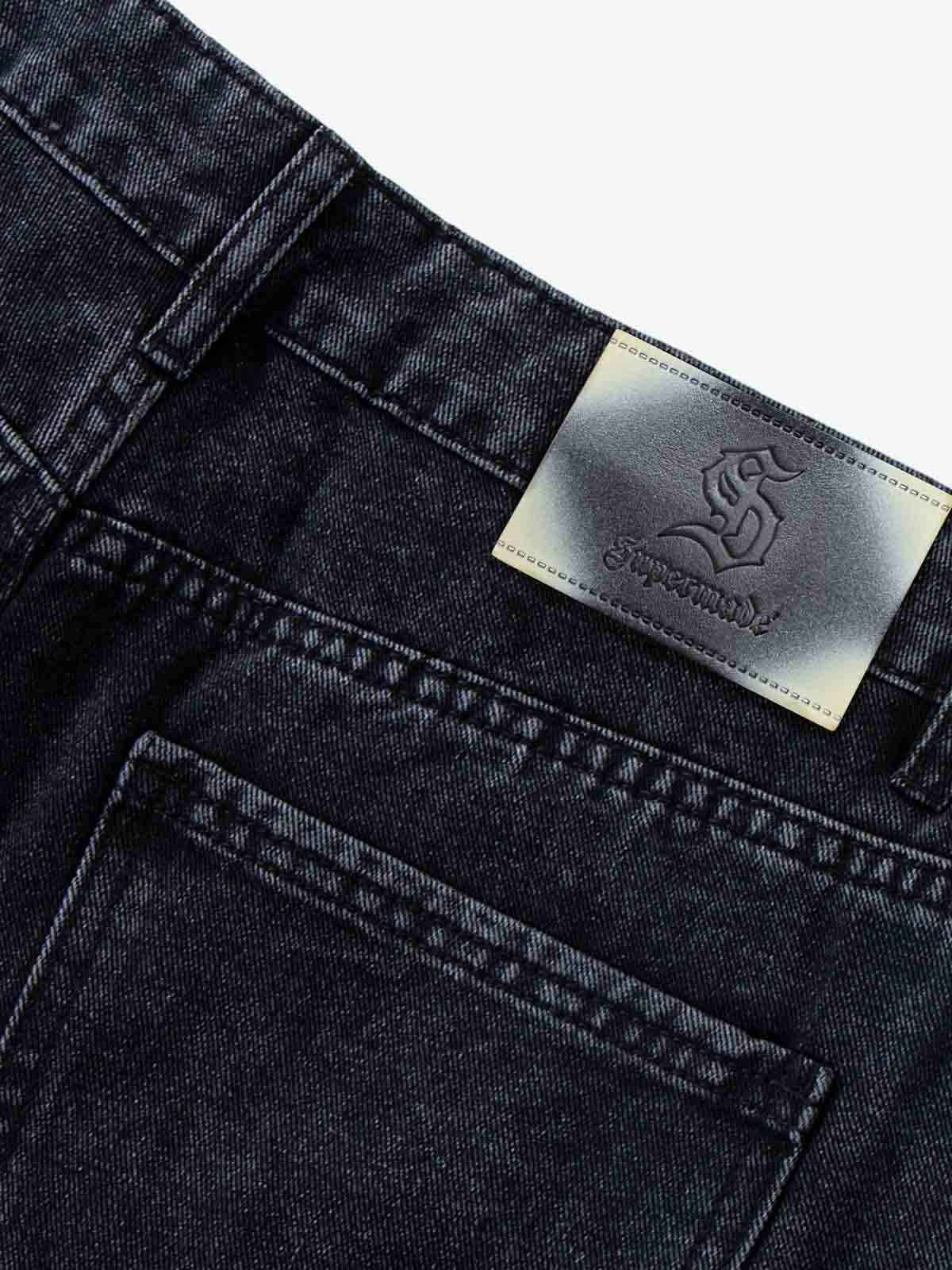 Contrast Stripe Panel Barrel Denim Jeans
