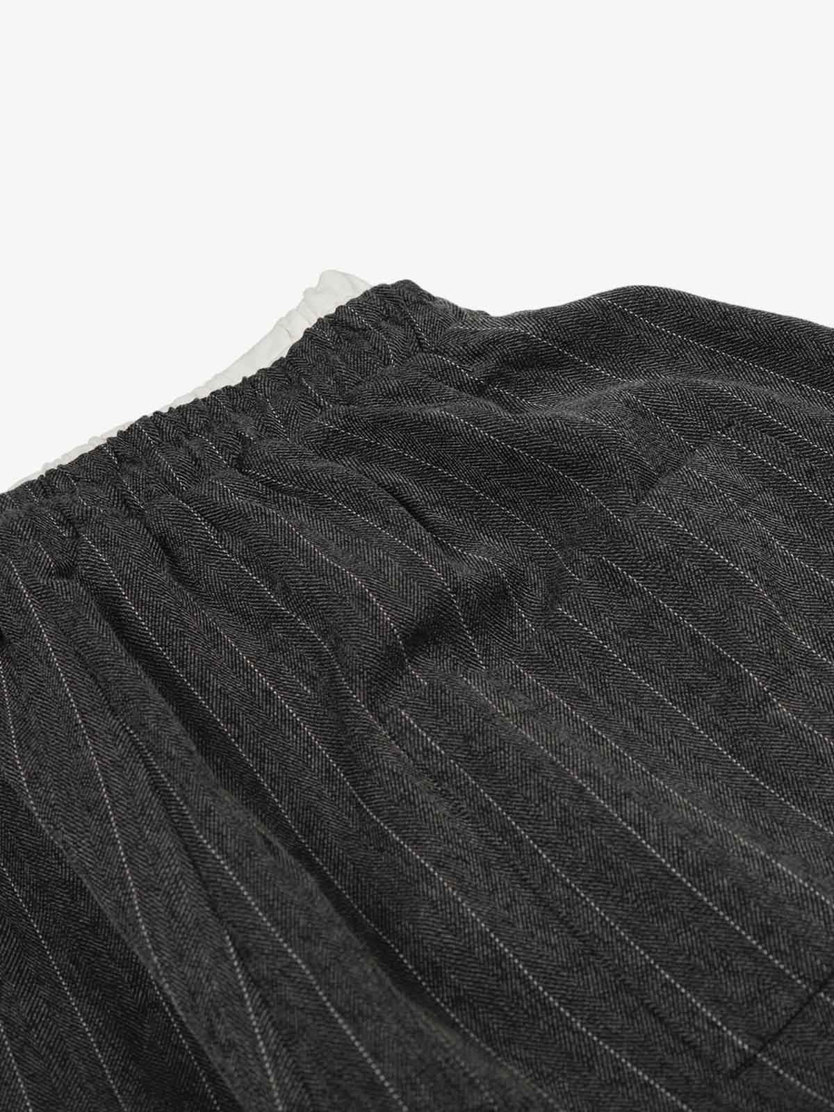 Pinstripe Elastic Waist Wide Leg Pants - Luxuryurbanwear
