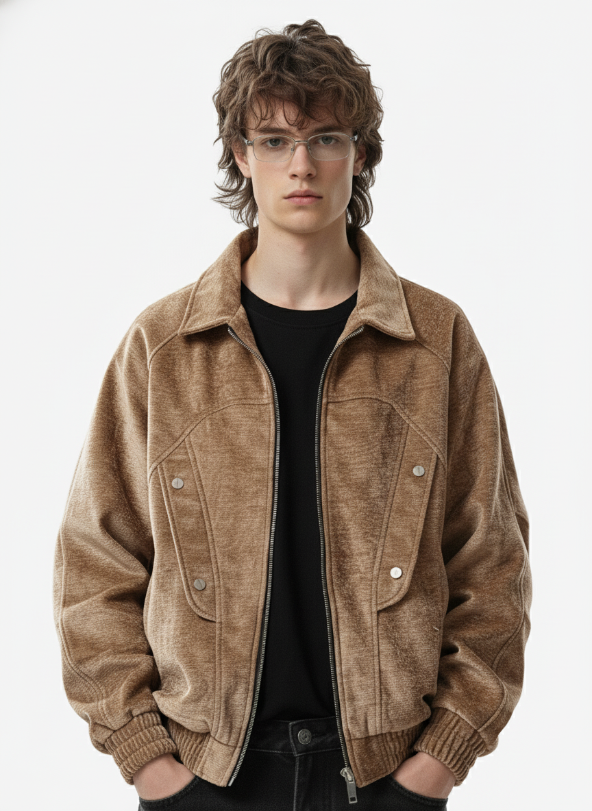 Vintage Suede Deconstructed Workwear Jacket - Luxuryurbanwear