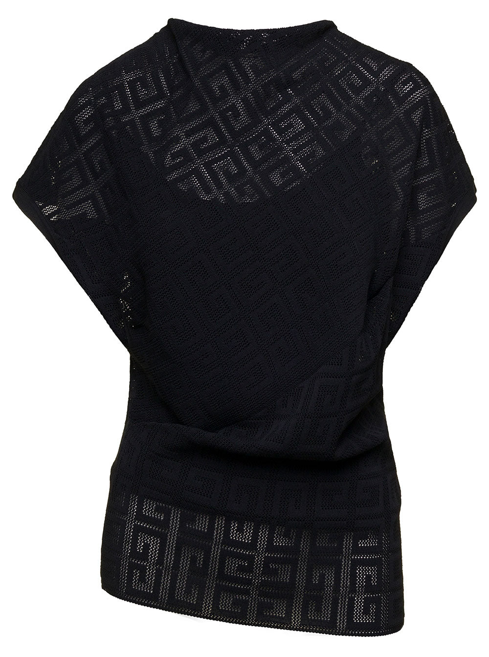 Givenchy Women Black Top With Draped Neckline In Viscose Woman