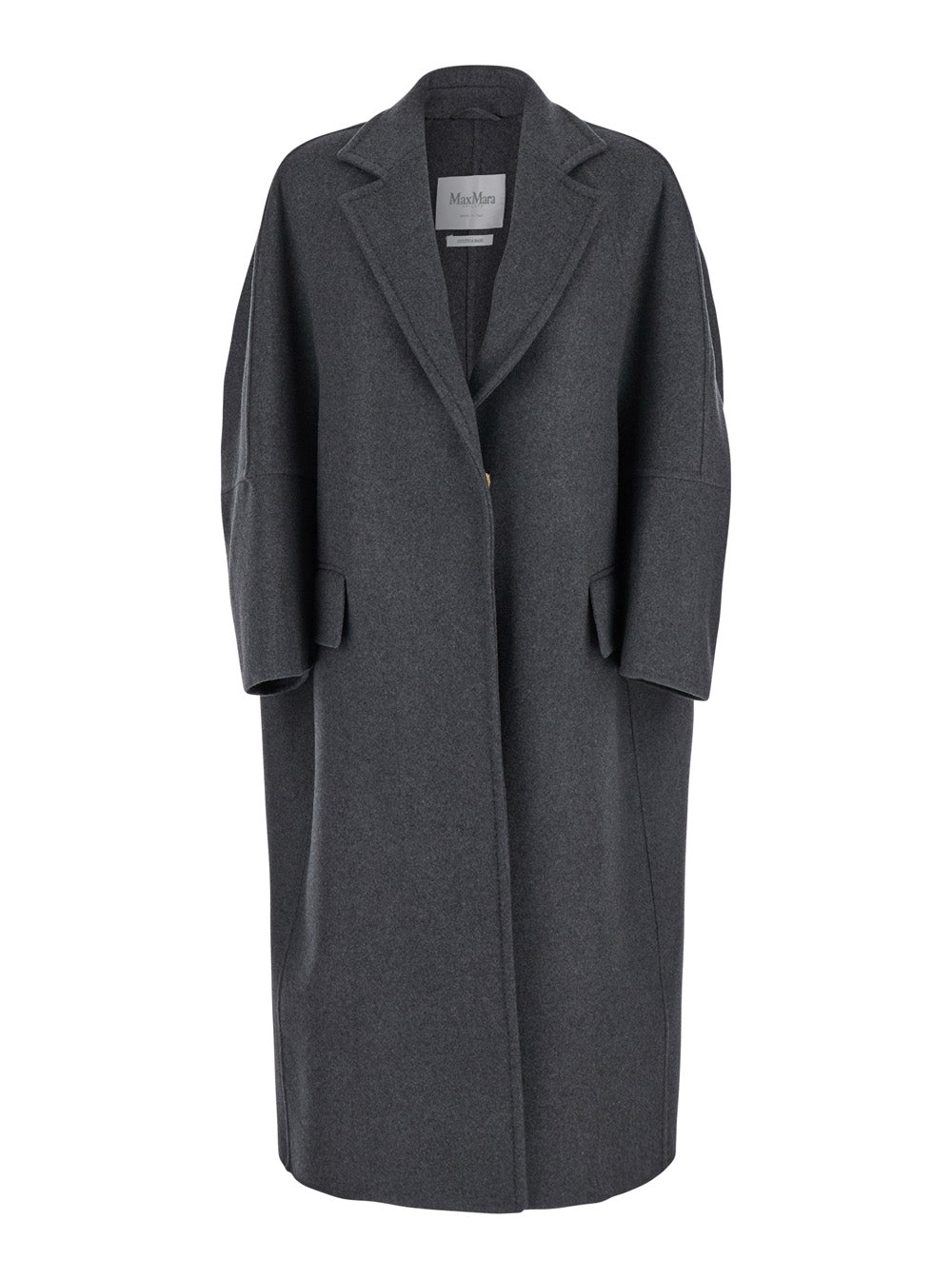 Max Mara Women 'Asburgo' Grey Coat With Notched Revers In Virgin Wool Blend Woman