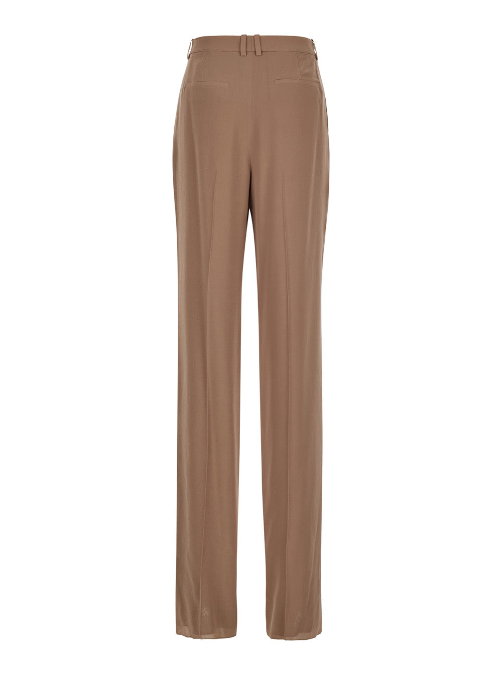 Saint Laurent Women Beige Pants With High Waist And Pences On The Front In Silk Woman