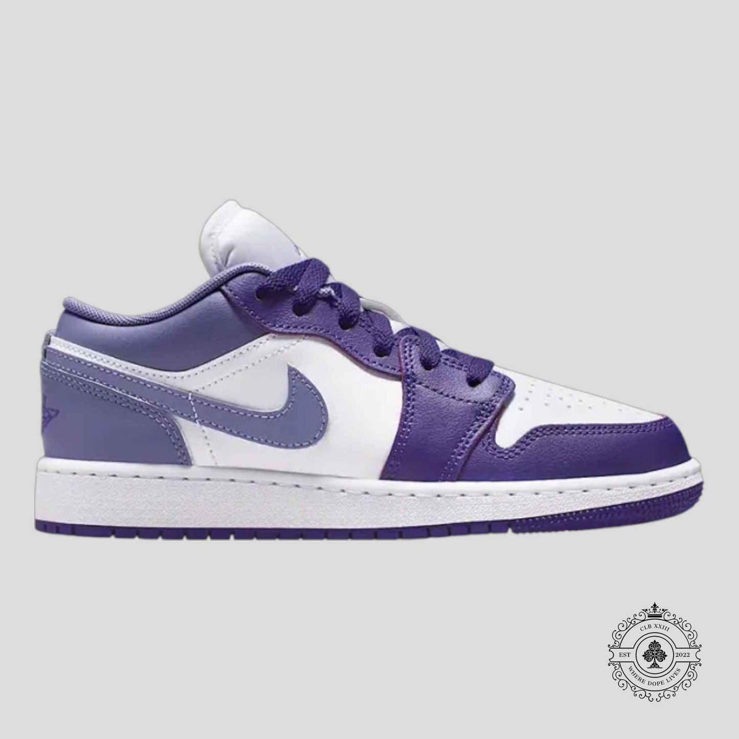 Air Jordan 1 Low Court Purple White Dusty Amethyst (GS)