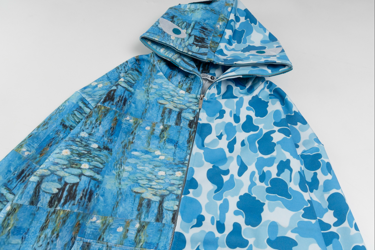 Monet Camo Patchwork | Zip-Up Hoodie - Luxuryurbanwear