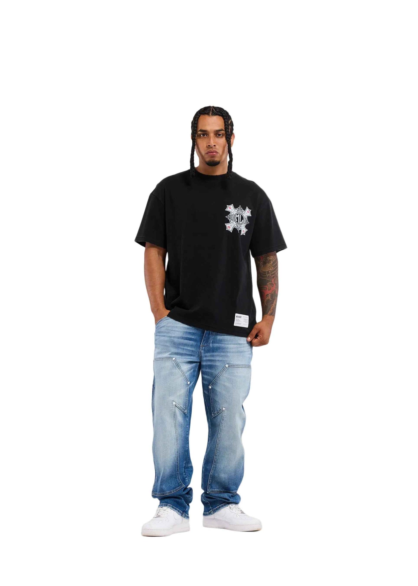 Memory Lane Cross Tee - Vintage Black