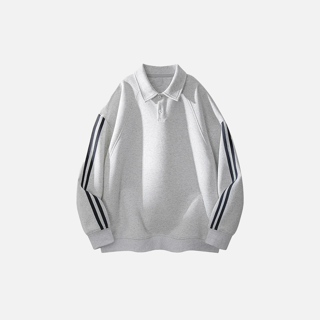 Patchwork Solid Color Turn Down Collar Sweatshirt - Luxuryurbanwear