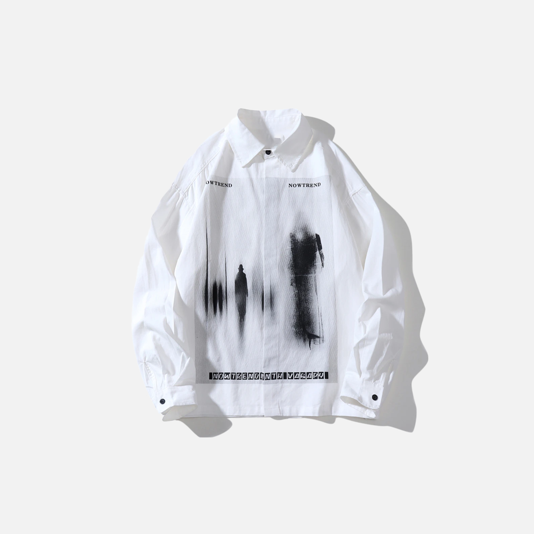 Retro High Quality Print Couple Long Sleeve Shirt - Luxuryurbanwear