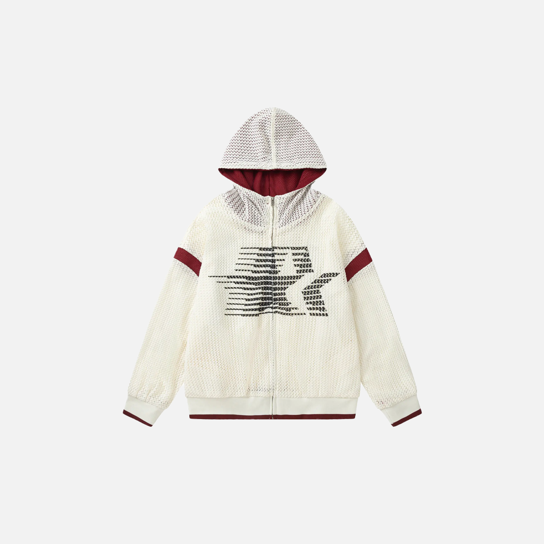 Lightweight Hip Hop Zip-Up Hooded Knitted Sweatshirt - Luxuryurbanwear