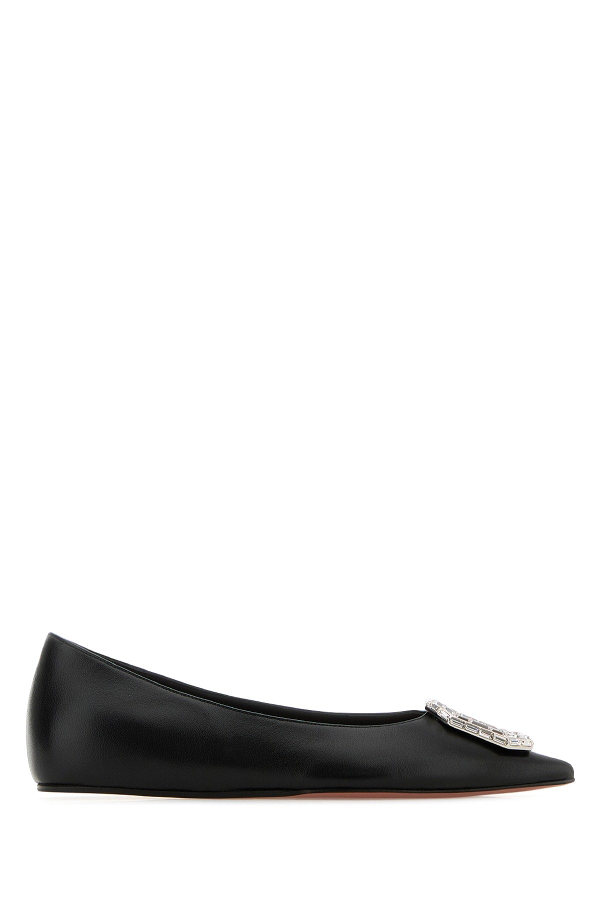 Amina Muaddi Women Camelia Flat Nappa Black White Buc