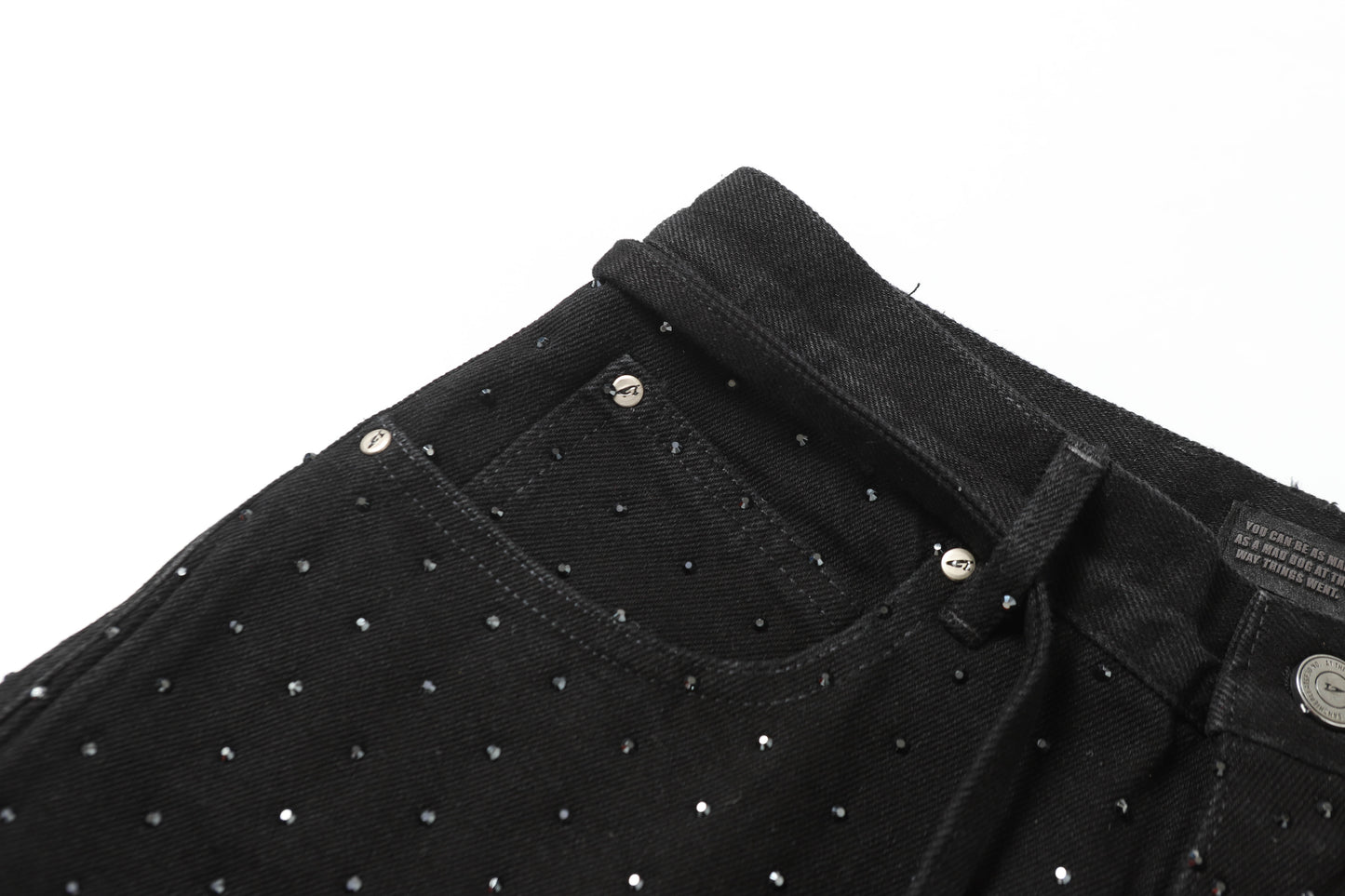 Rhinestone Frayed | Denim Shorts - Luxuryurbanwear