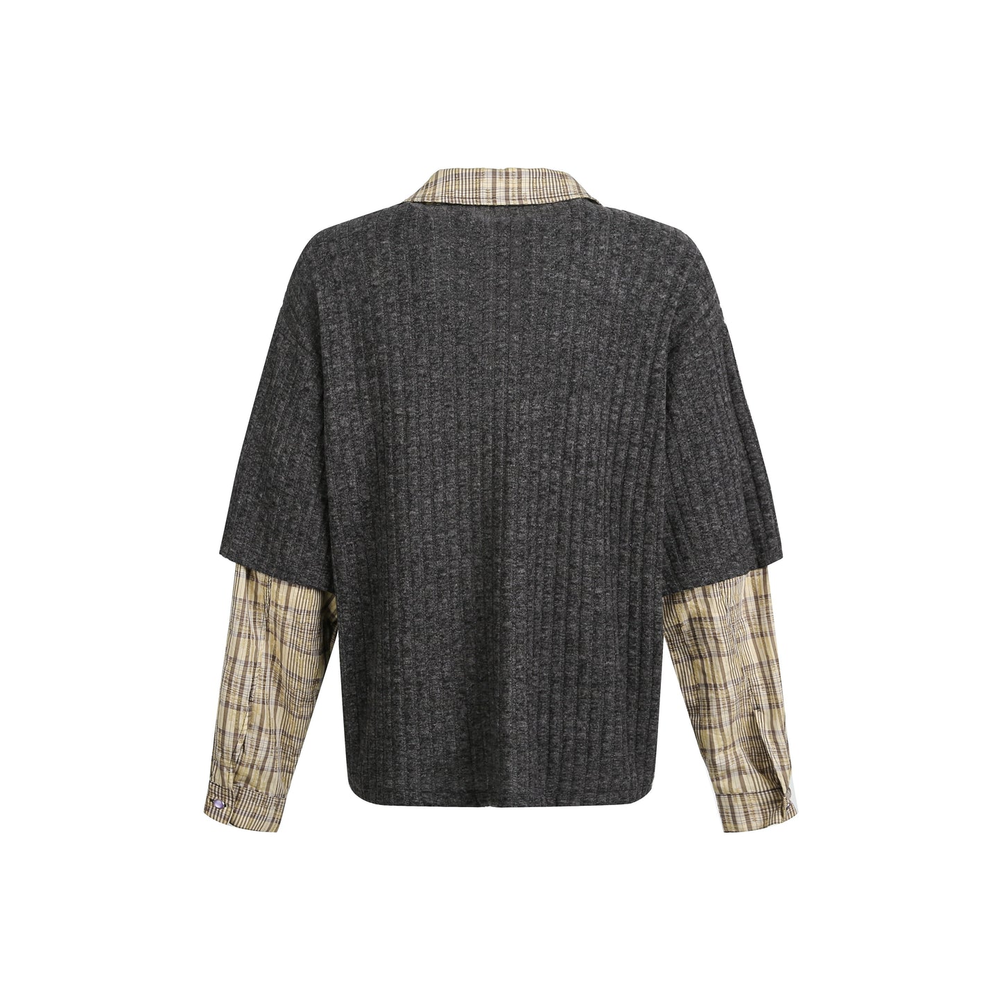 Vintage Plaid Teddy | V-Neck Sweatshirt - Luxuryurbanwear