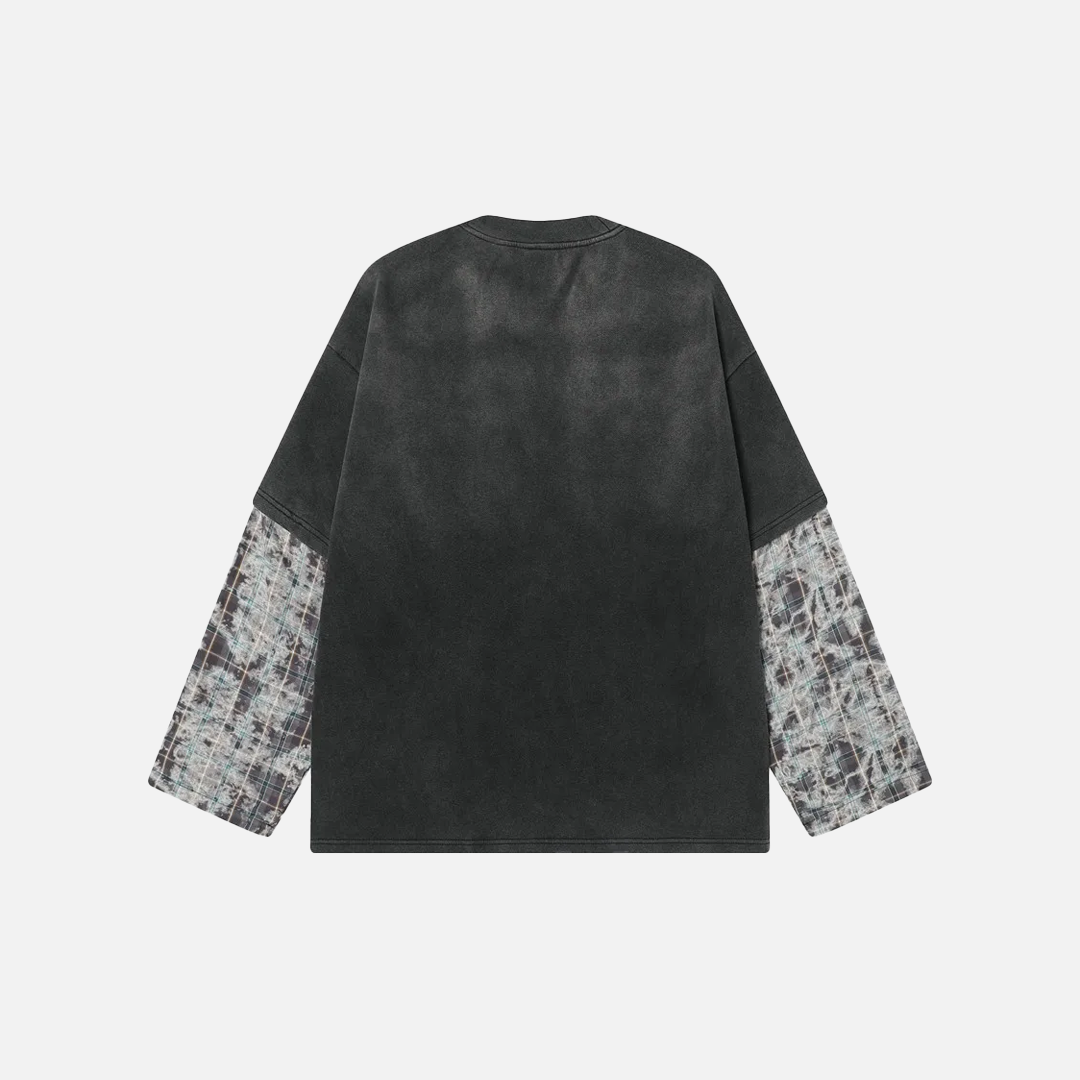 Geometric Print Racing Crew Neck Long Sleeve T-Shirt - Luxuryurbanwear