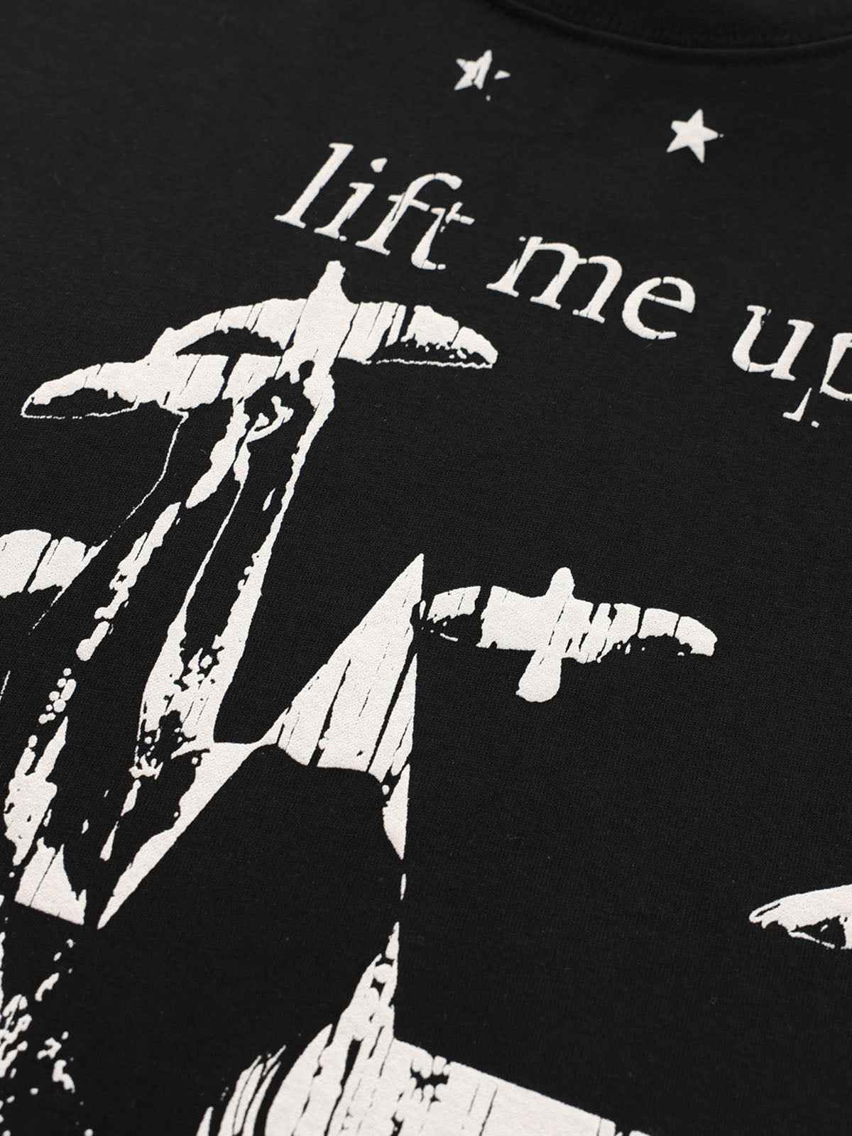 Retro Star Print Long-Sleeved T-Shirt