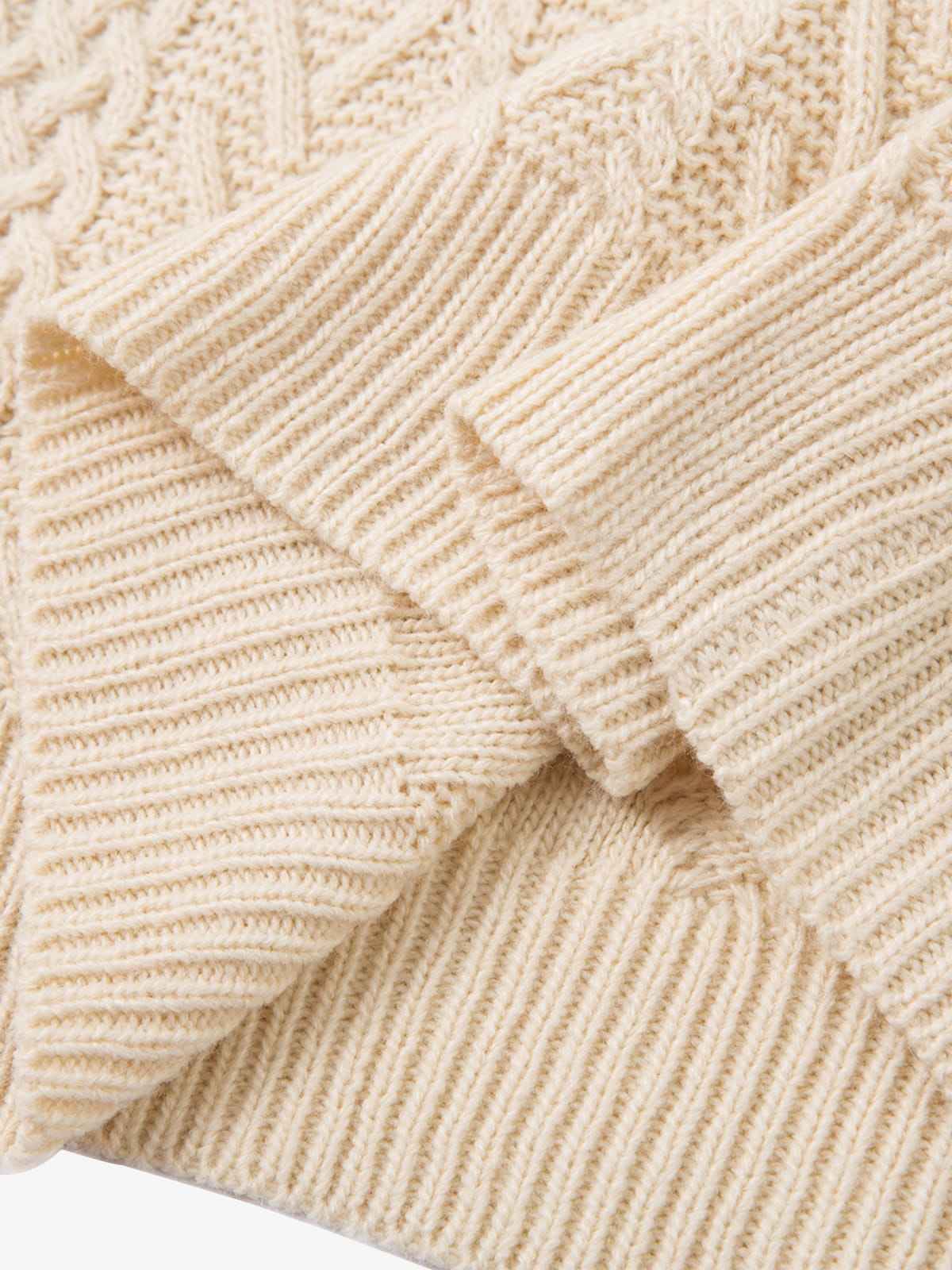 Vintage Diamond Knit Half Placket Sweater