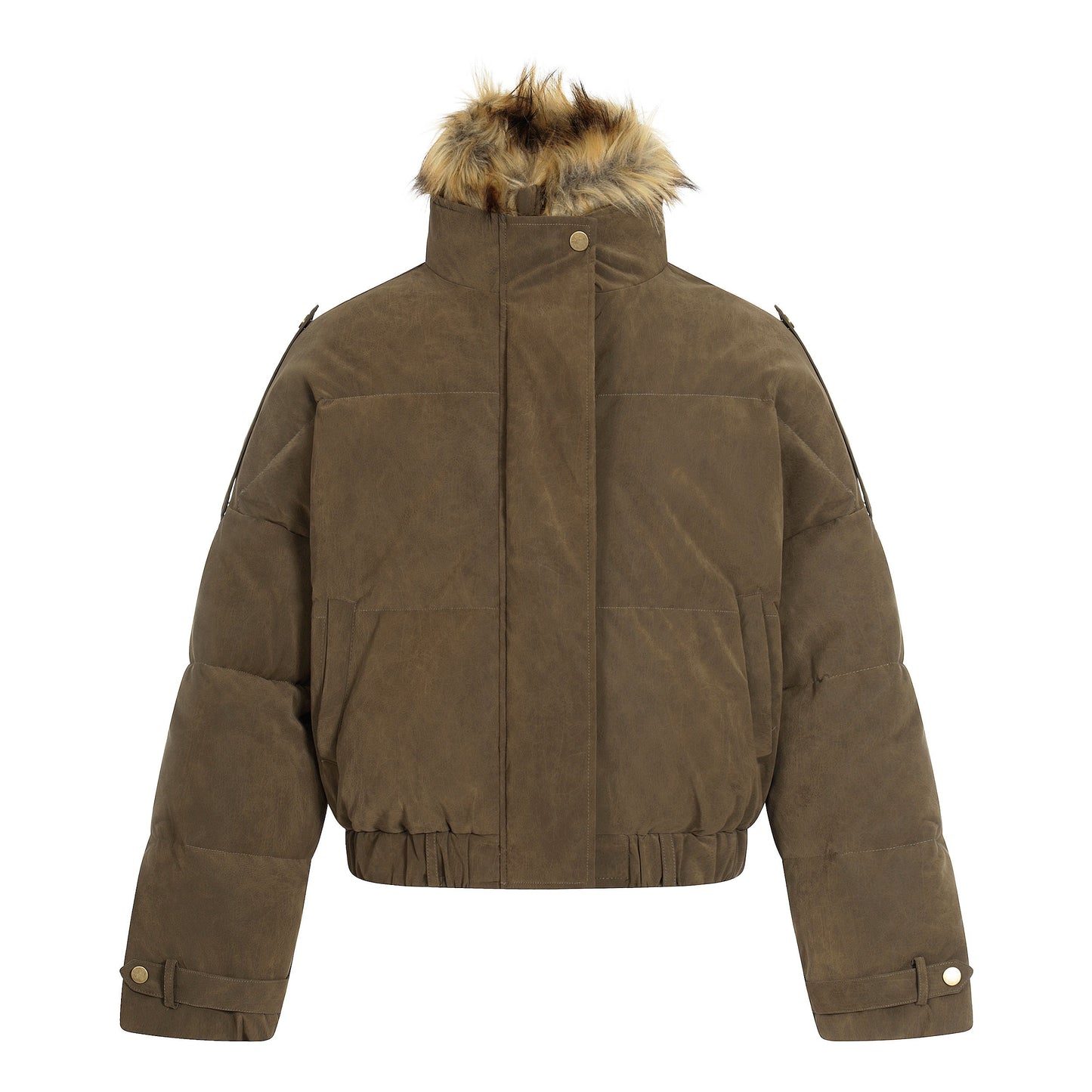 Nordic Trail | Faux Suede Puffer with Fur Lining - Luxuryurbanwear