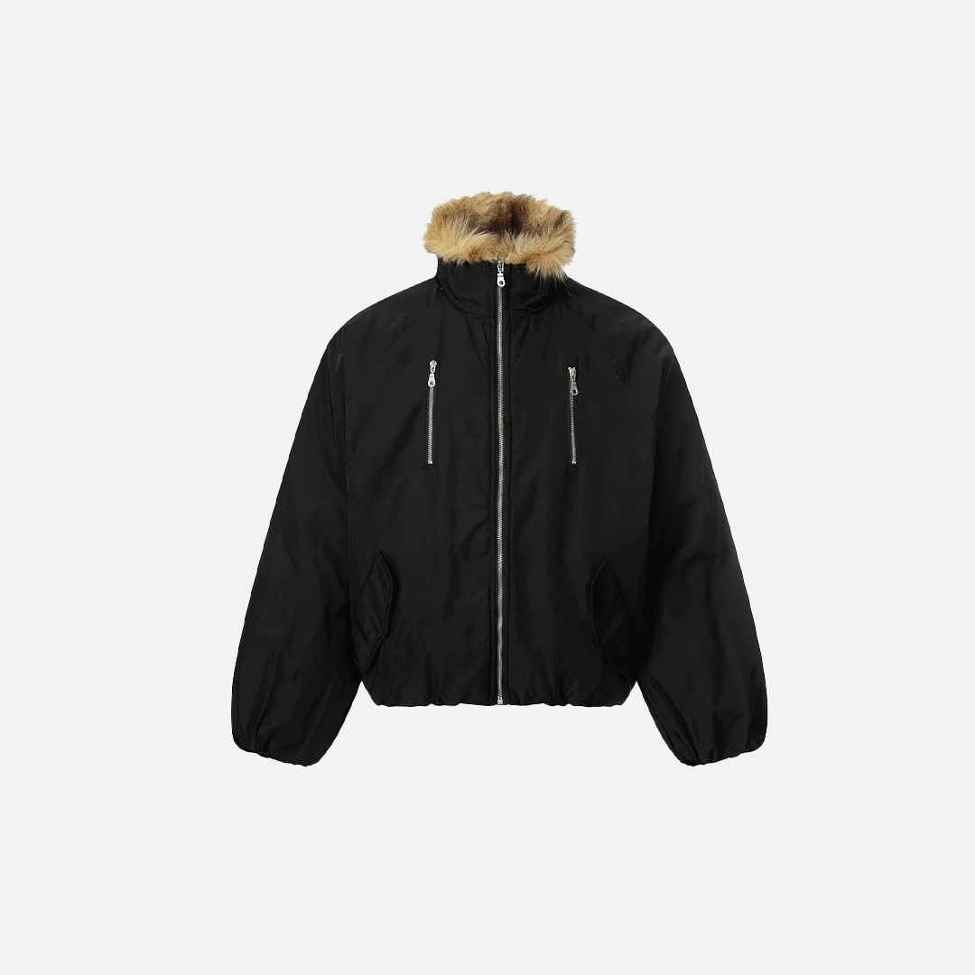 Streetwear Thick Vintage Broadcloth Fur Jacket - Luxuryurbanwear