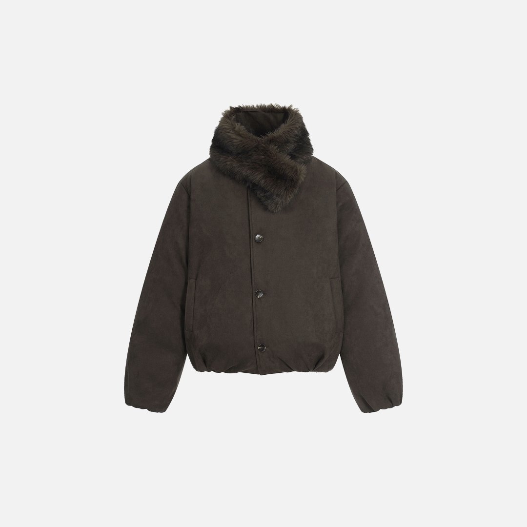 Warm European Style Fur Collar Jacket - Luxuryurbanwear