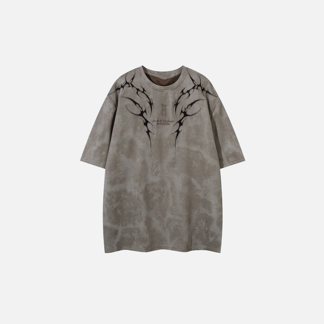 Streetwear Grunge Embroidered Tie Dye T-Shirt - Luxuryurbanwear