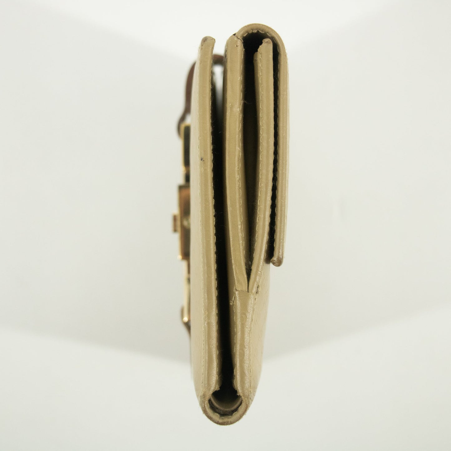 Gucci Beige Jackie Micro Guccisima Leather Compact Wallet #2390