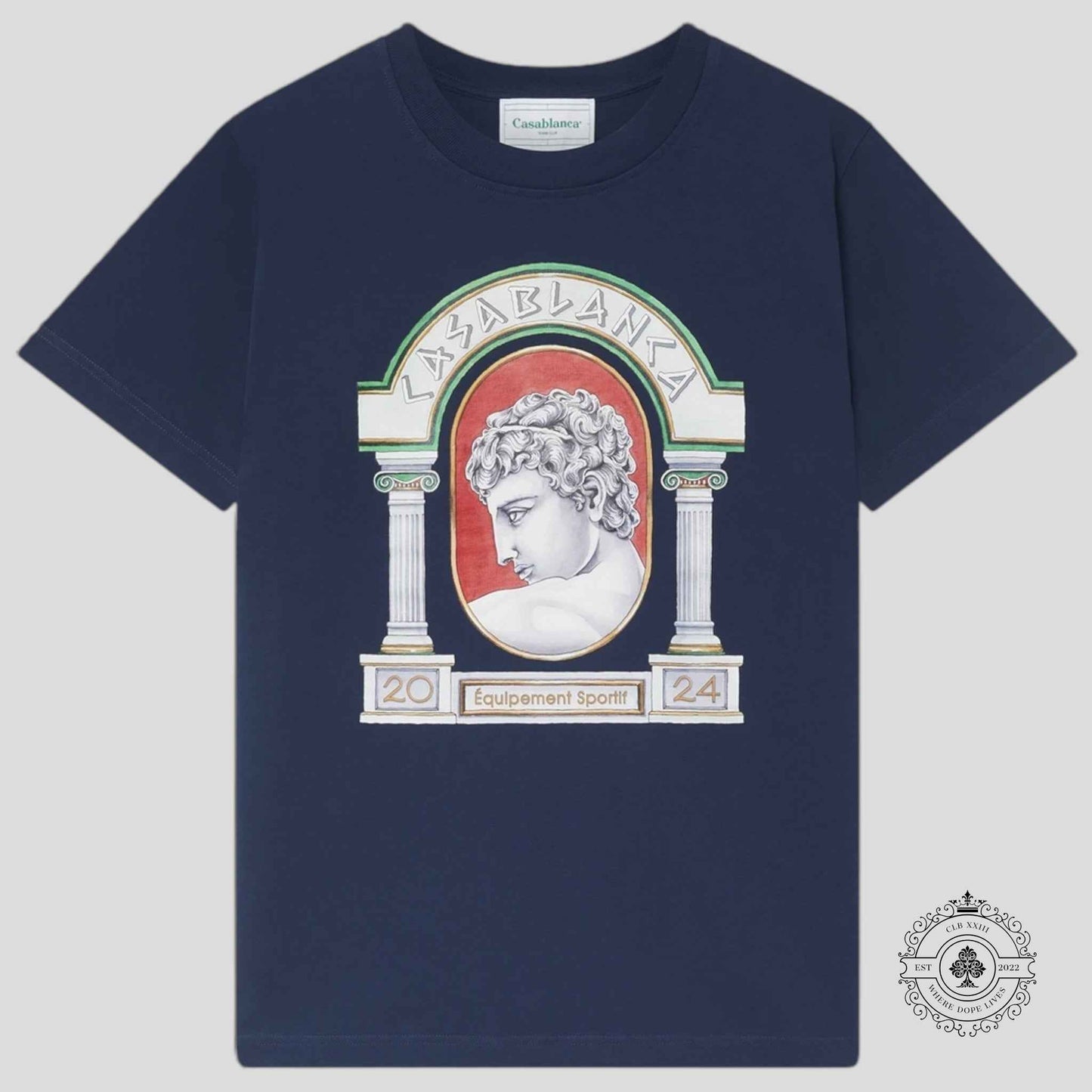 Casablanca La Medaille Tee in Navy