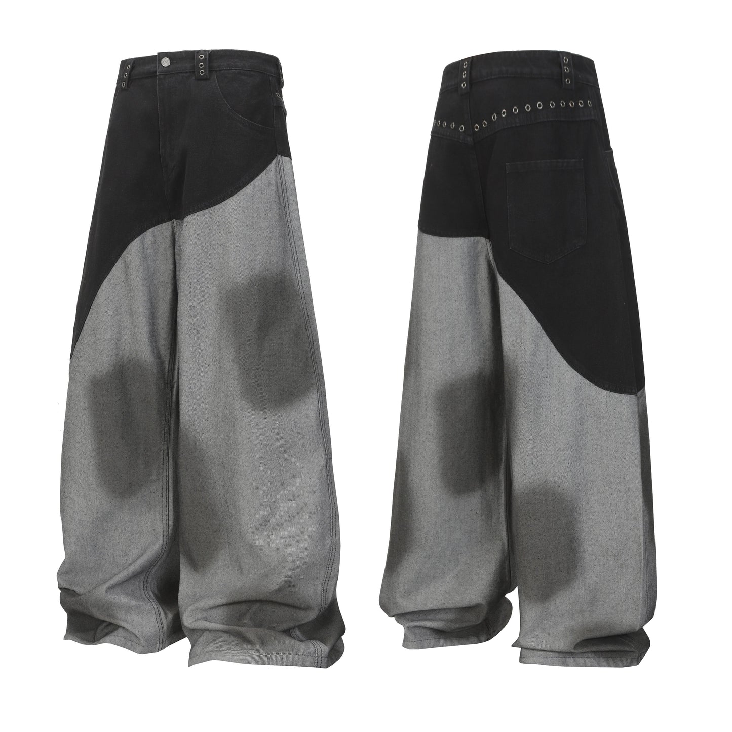 Two-Tone Fade Wash | Wide Jeans - Luxuryurbanwear