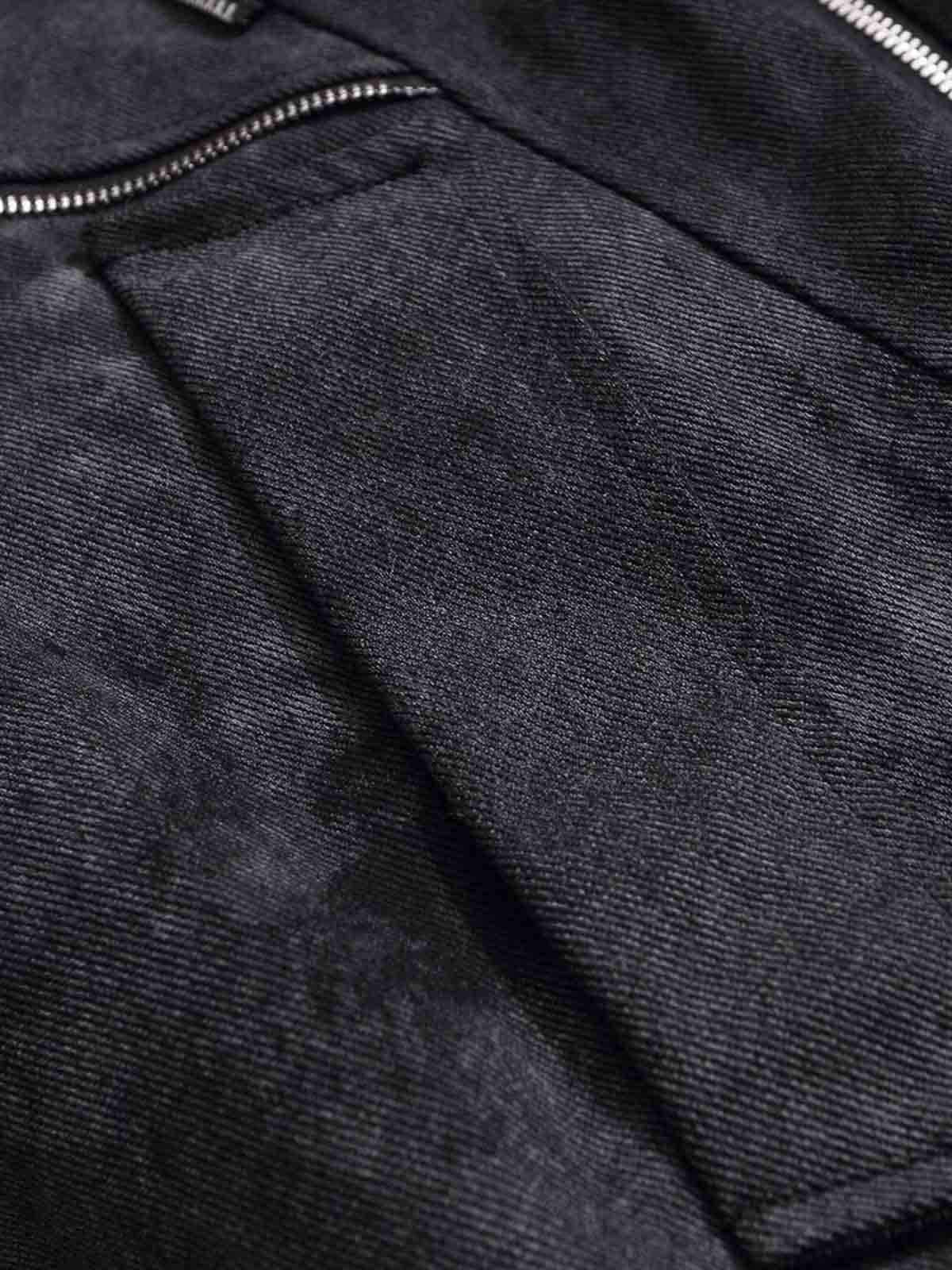 Fur Collar Moto-Style Zip Up Bomber Jacket