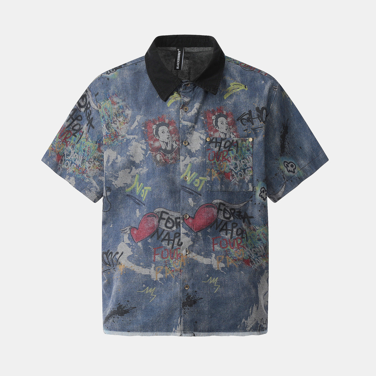 Vintage Graffiti | Denim Shirt - Luxuryurbanwear
