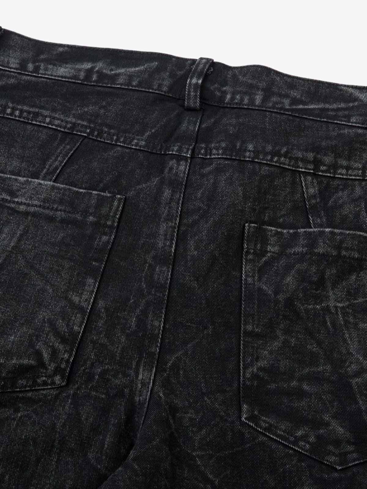 High Street Functional Structured Design Tie-Dye Baggy Jeans - Luxuryurbanwear