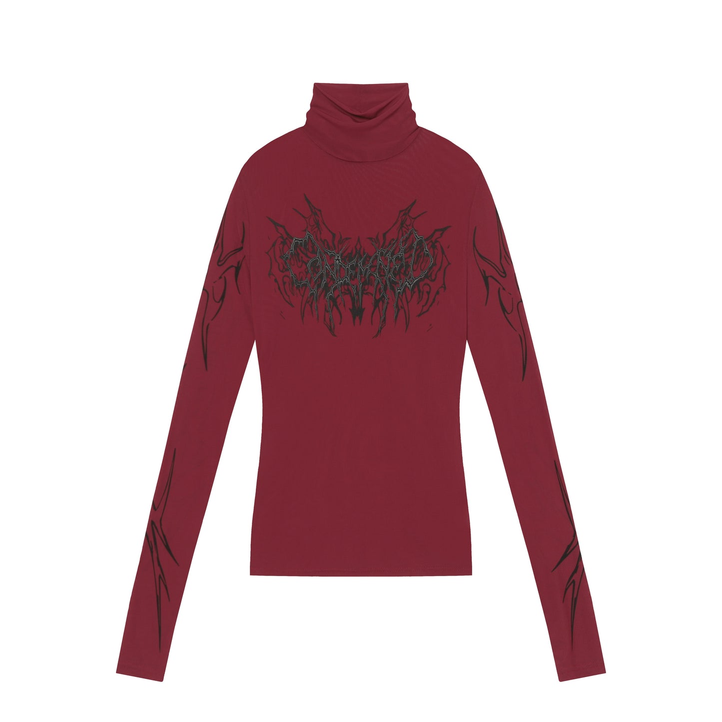 Streetwear Gothic Print | Turtleneck Sweatshirt - Luxuryurbanwear