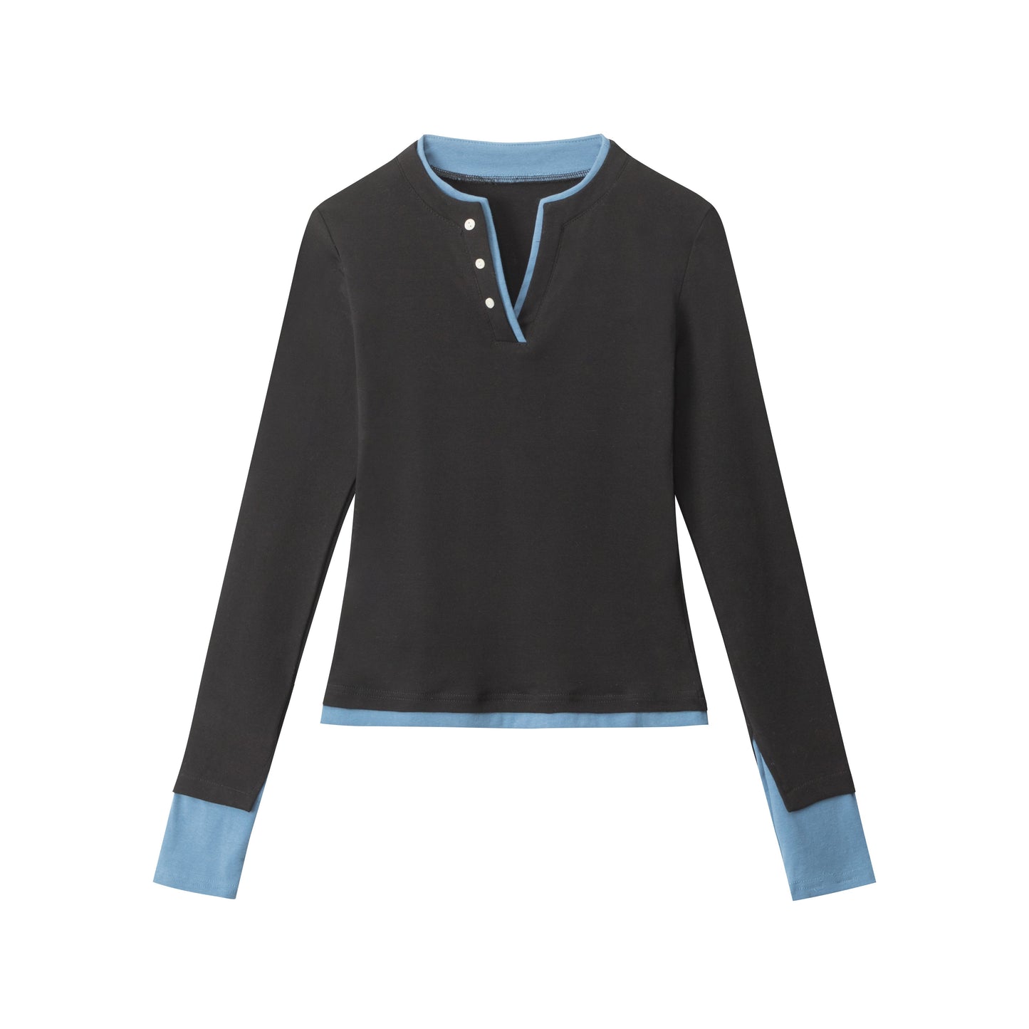 CONTRAST EDGE | Color-Trim Henley Duo - Luxuryurbanwear
