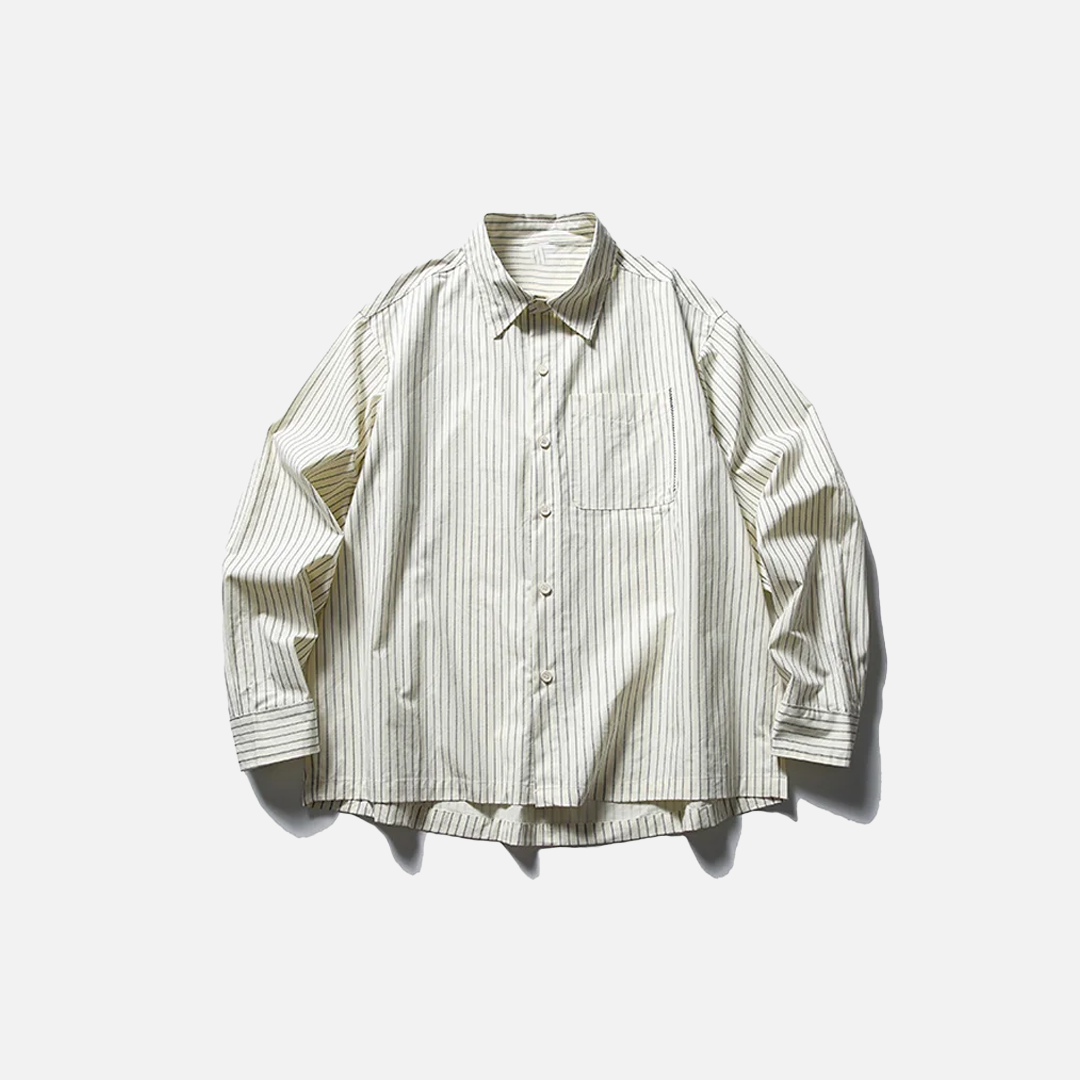 Y2K Retro Striped Loose Long Sleeve Shirt - Luxuryurbanwear