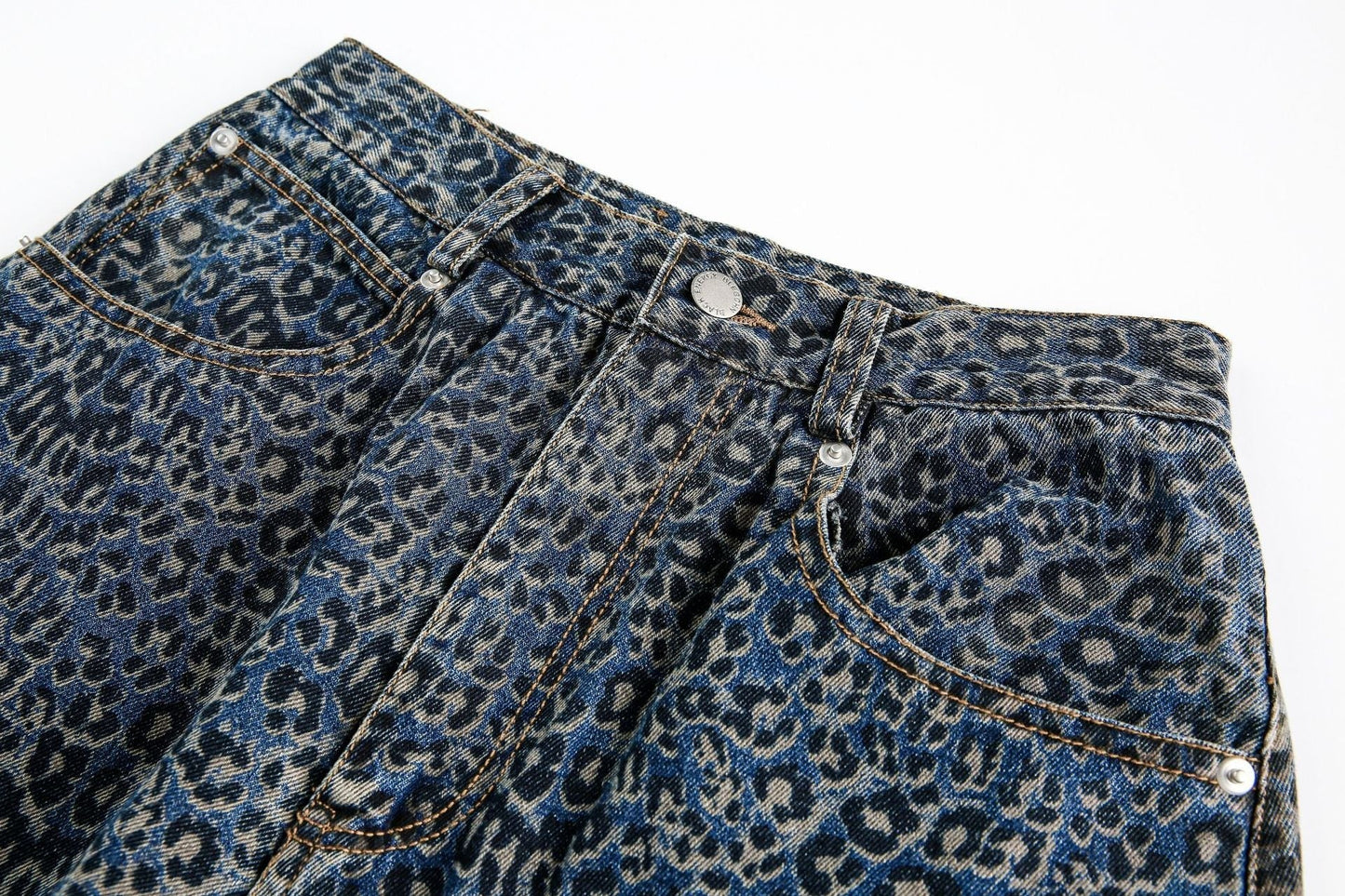 Leopard Print | Denim Street Barrel Jeans - Luxuryurbanwear