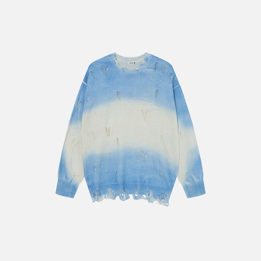 Y2K Vibrant Tie-Dye Oversized Lazy Knit Sweater - Luxuryurbanwear