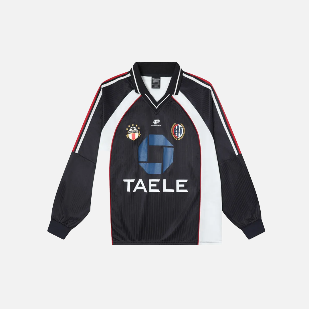 Contrast Paneled Letter Print Long Sleeve T-Shirt - Luxuryurbanwear