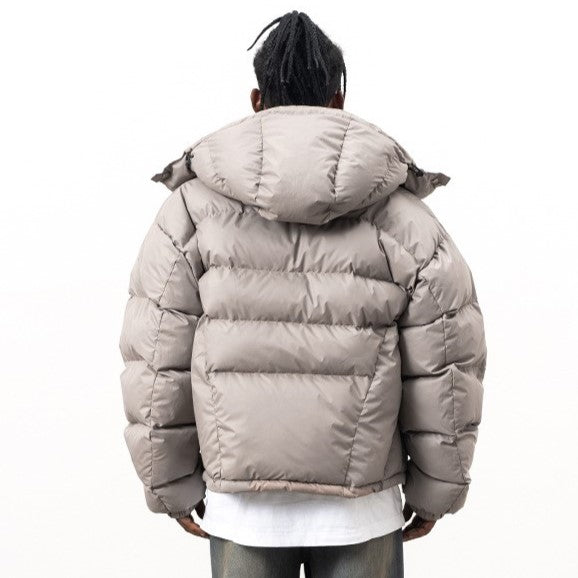 Oversized Padded Puffer Jacket - Hooded Full-Zip Streetwear | LuxuryUrbanwear - Luxuryurbanwear