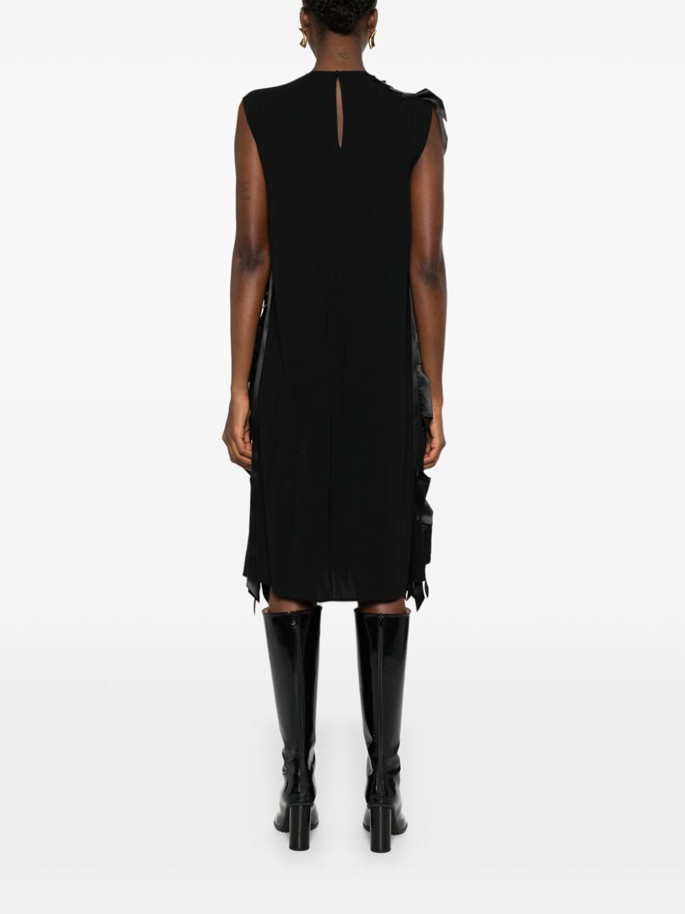 Prada Women Abito Midi Con Fiocchi