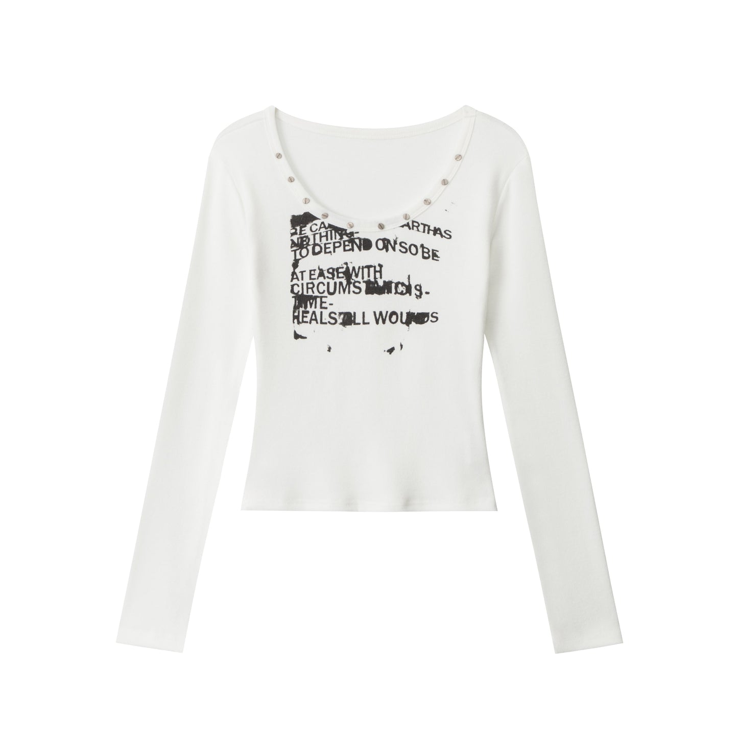 STUDDED SCRIPT | Graphic Scoop-Neck Set - Luxuryurbanwear