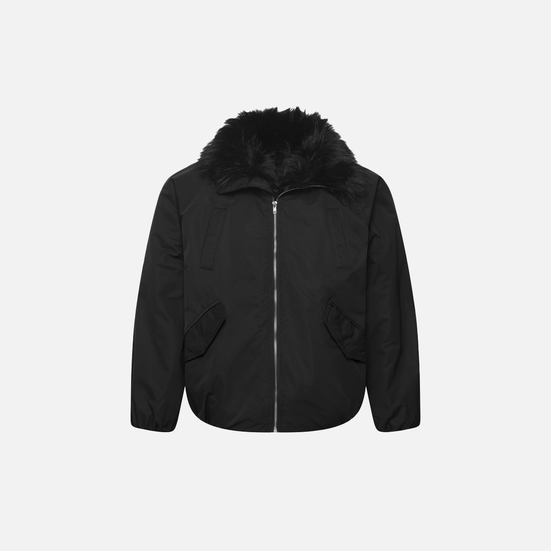 Stylish Multi Pocket Faux Fur Collar Jacket - Luxuryurbanwear