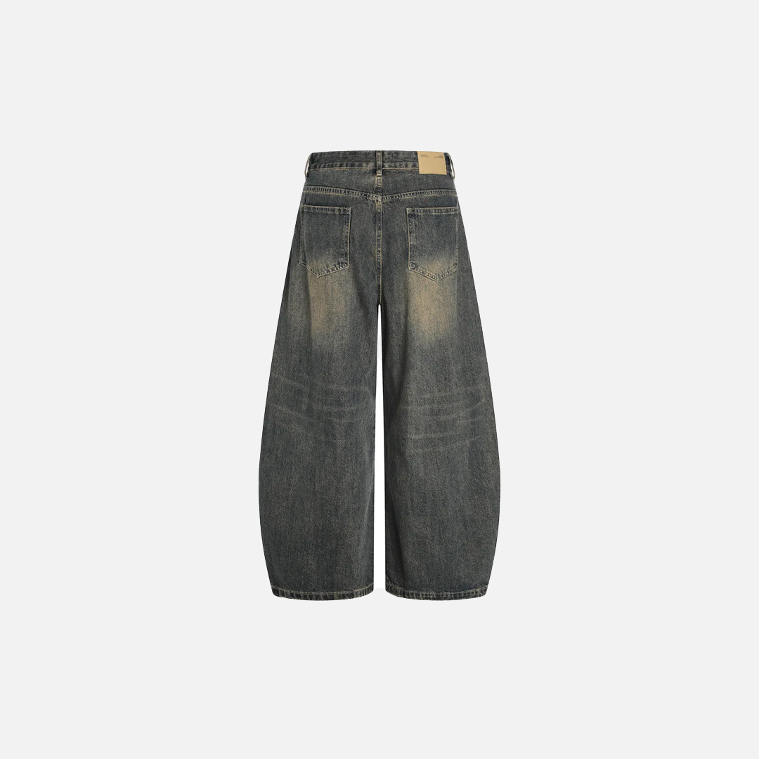 Y2K Streetwear Distressed Wide Leg Denim Jeans - Luxuryurbanwear