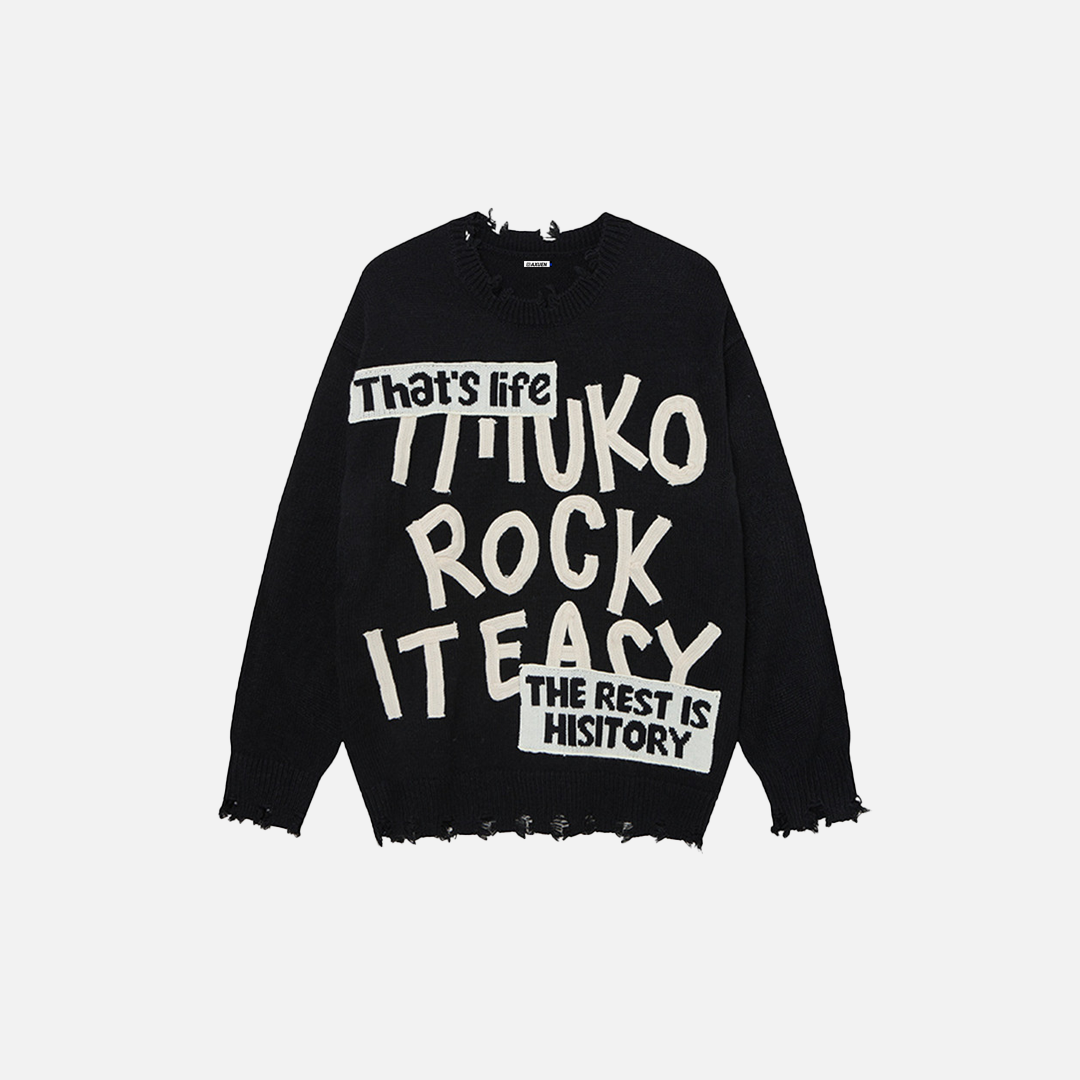 Durable Stylish Oversized Crewneck Knitwear Sweater - Luxuryurbanwear