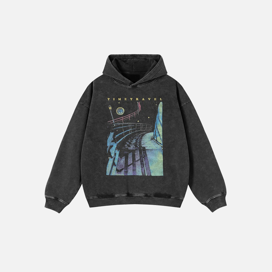 Trendy Black Graphic Oversized Hoodie - Luxuryurbanwear