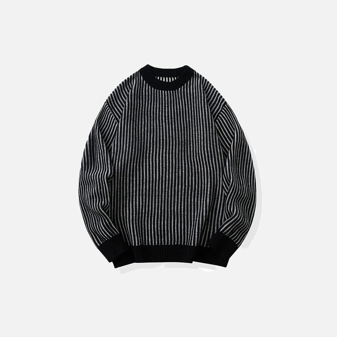 Winter Cozy Knit Vertical Striped Sweater - Luxuryurbanwear