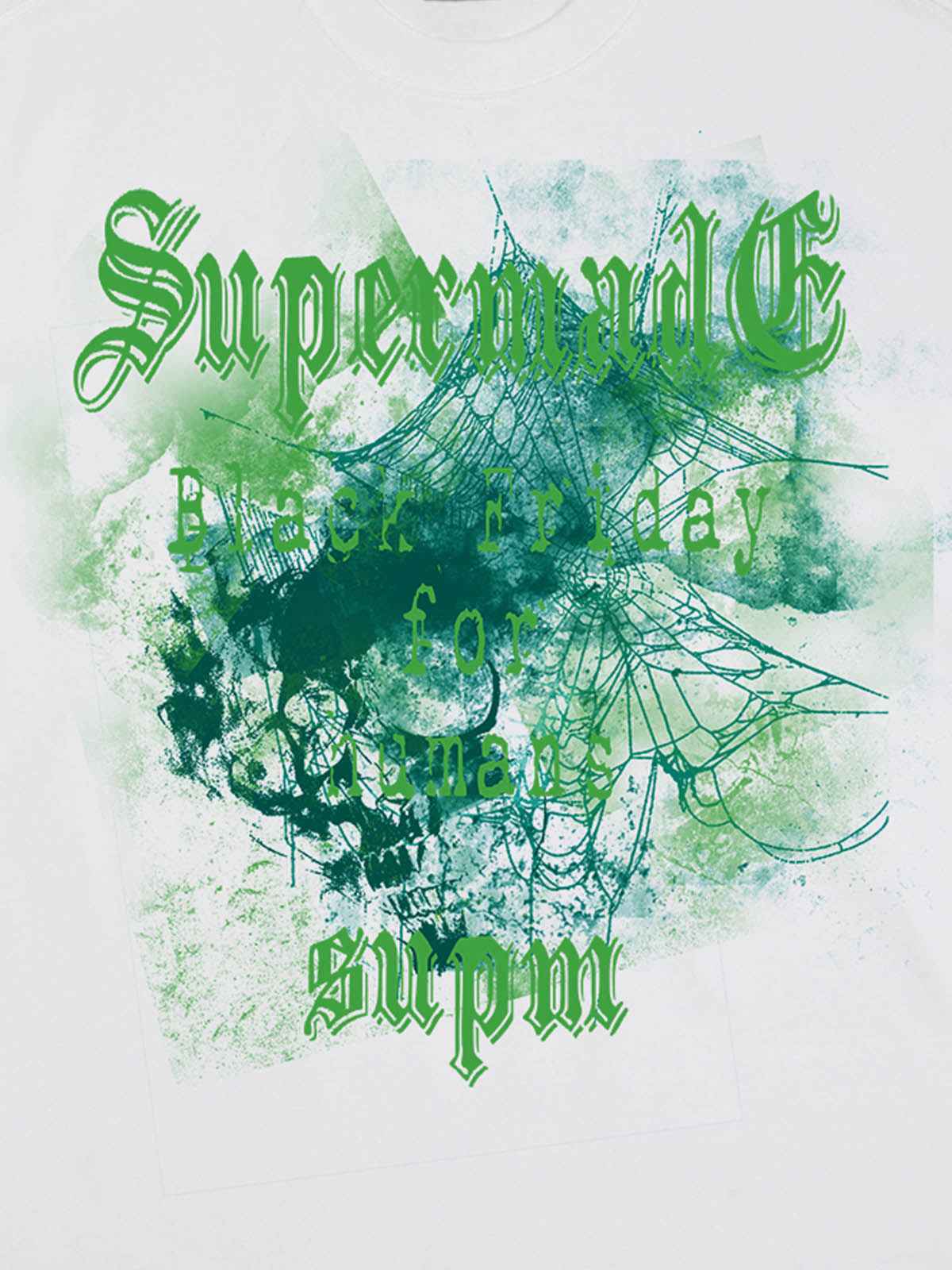Gothic Skull Spiderweb Graphic T-Shirt