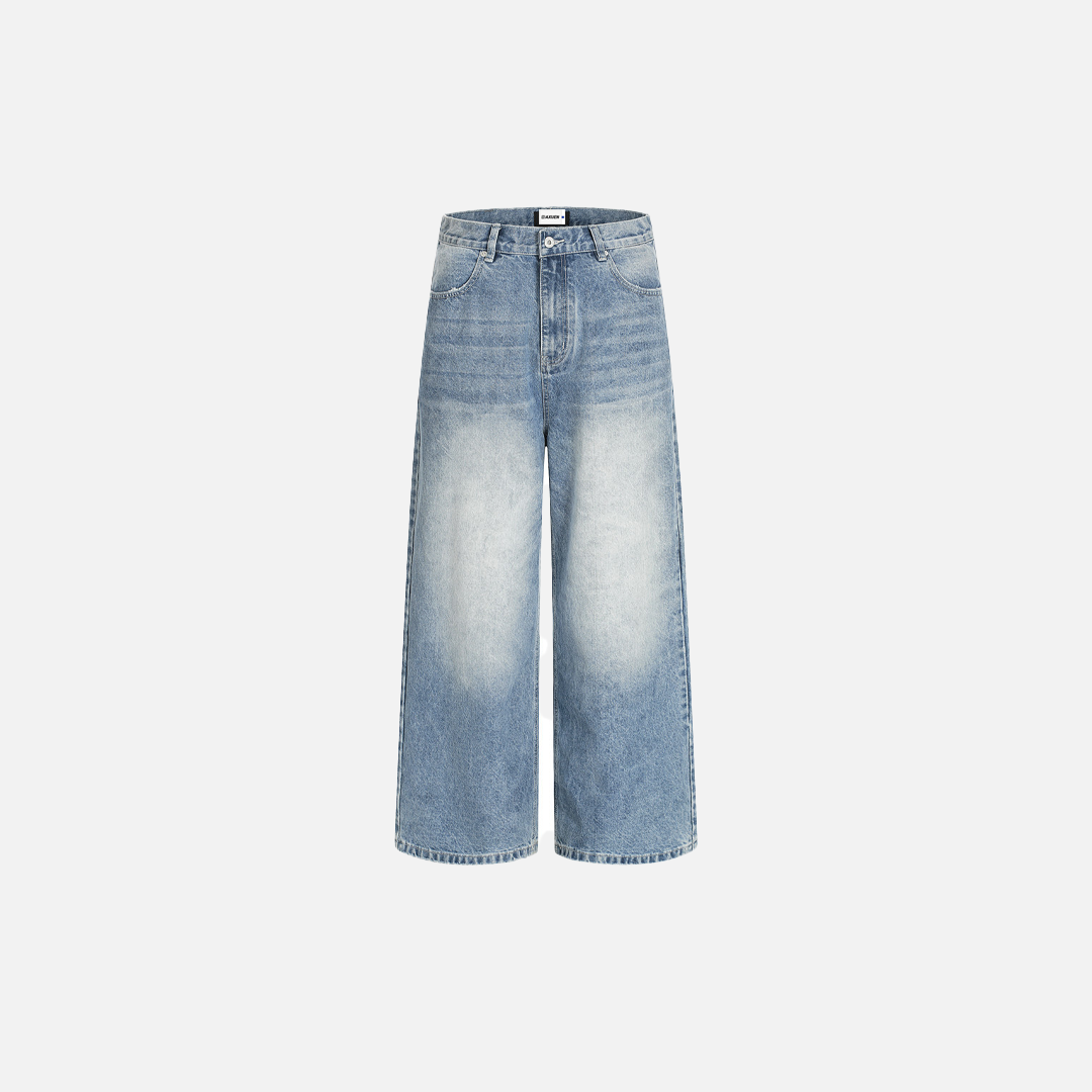 Flattering Distressed Loose Fit Denim Straight Jeans - Luxuryurbanwear