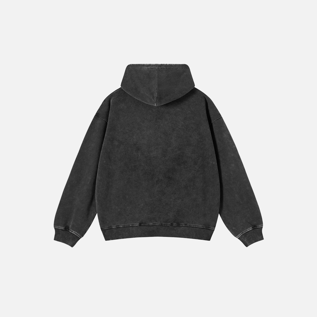 Streetwear Eyes Graphic Faded Oversized Hoodie - Luxuryurbanwear