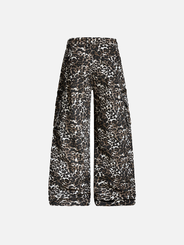 Heavy Industry Leopard Print Wide Leg Pants - Luxuryurbanwear