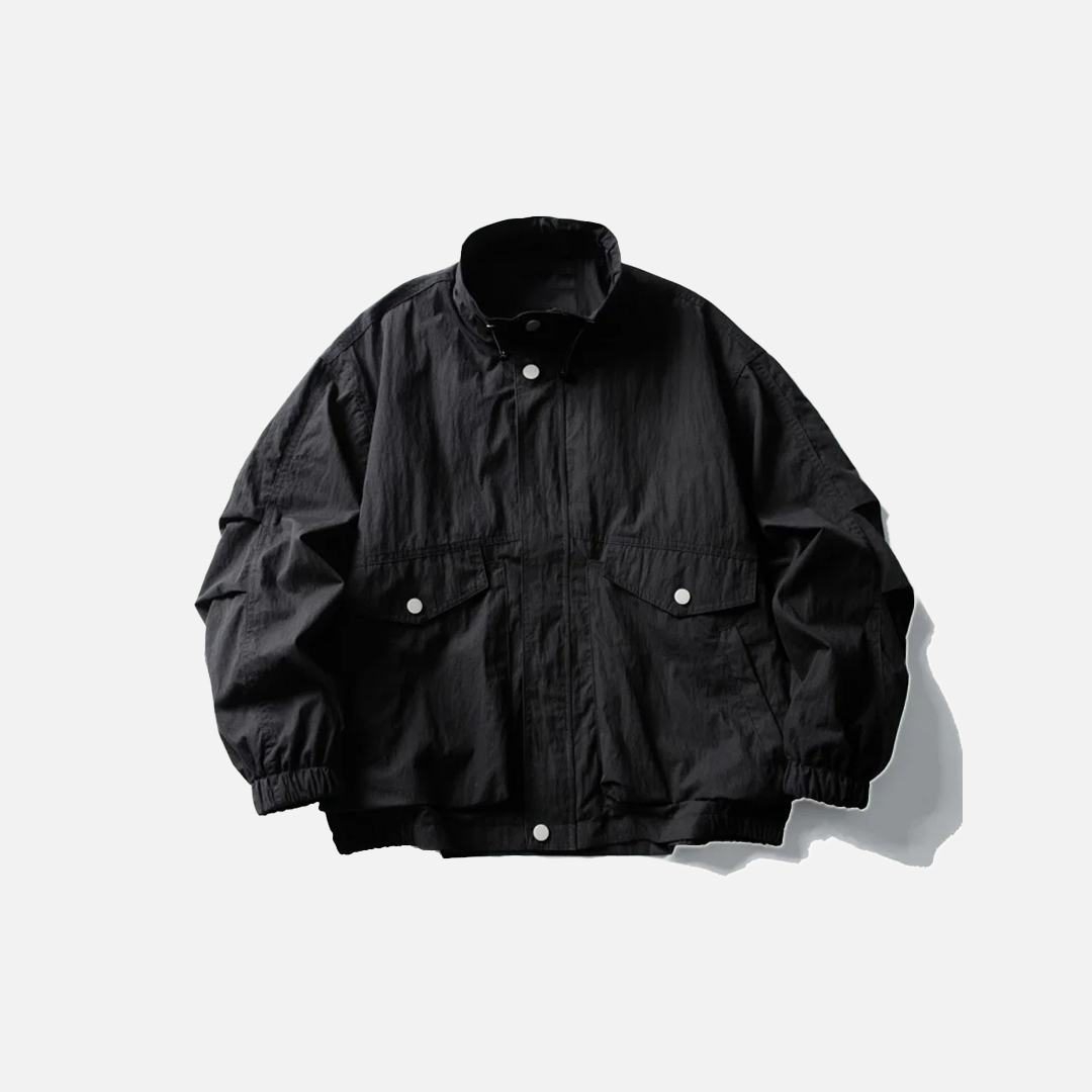 Lightweight Stand Collar Cargo Bomber Jacket - Luxuryurbanwear