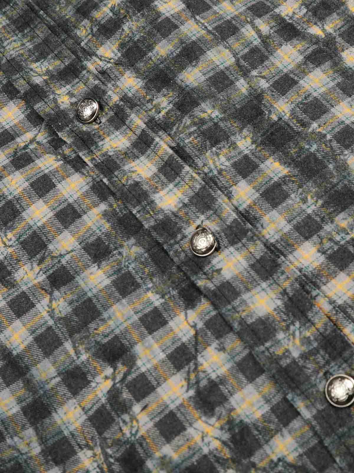 Vintage Washed Plaid Cropped Shirt Jacket