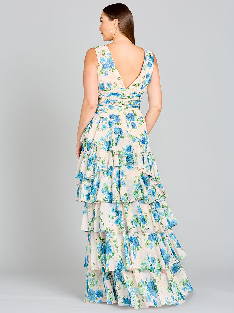 Ruffle Skirt Print Dress - OUTLET