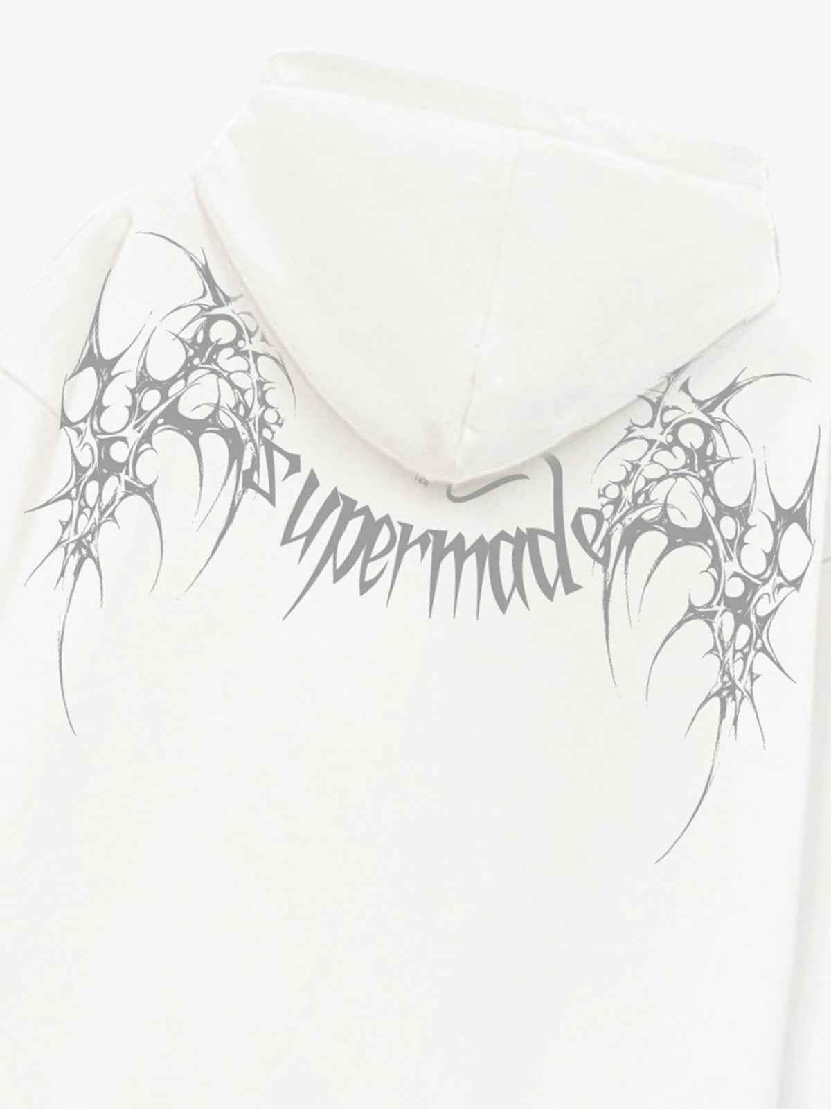 Washed Gothic Spike Letter Hoodie
